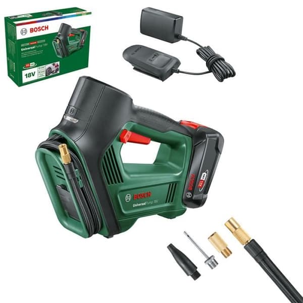 Bosch Universal elektrisk pump - Svart - 18V - Snabb uppblåsning upp till 10,3 bar