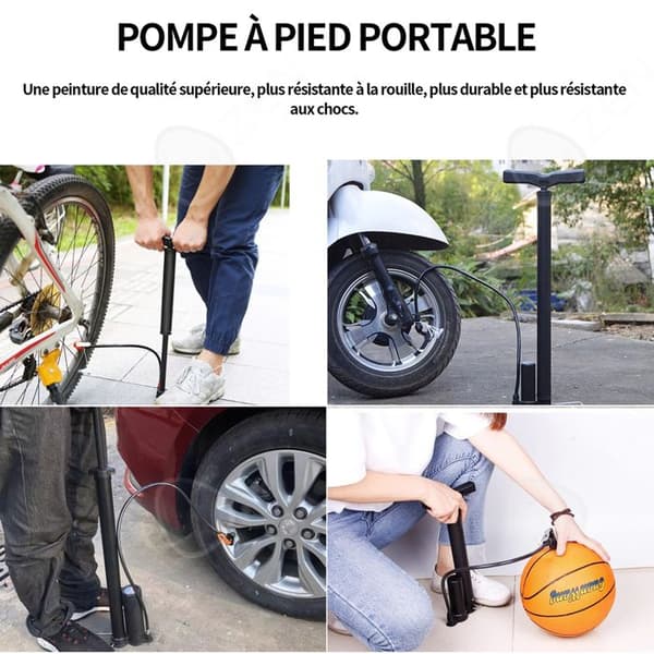 C Cykelpump 50x38x60cm 140PSI snabb däckpump för MTB landsvägscykel Bärbar bollpump Cykelfotpump Svart