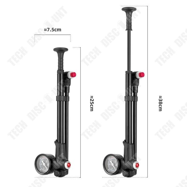 TD® cykelpump Bärbar cykelpump för alla cyklar Tryck 300PSI cykelluftpump med multifunktionstryckmätare