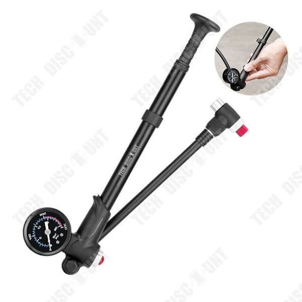 TD® cykelpump Bärbar cykelpump för alla cyklar Tryck 300PSI cykelluftpump med multifunktionstryckmätare