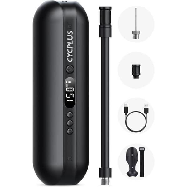 CYCPLUS Elektrisk Cykelpump 150psi, Elektrisk Cykelpump, Mini Kompressor, Bärbar Cykelpump, Power Bank A2 Vit