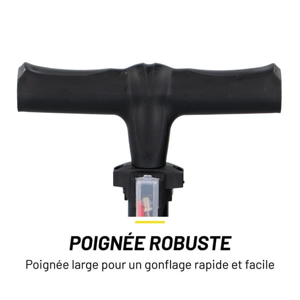 Cykelpump - Dunlop - Presta/Dunlop/Schrader - 2 adaptrar - 63 cm - Svart