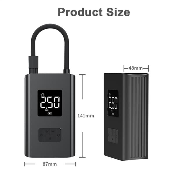Digitaalinen renginflatoori, nopea täyttö, kannettava power bank, SOS-hälytysvalo
