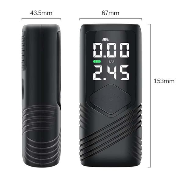 AERMOTOR Elektrisk Uppblåsningspump, Uppladdningsbart Batteri, Digital Skärm,VIT, Batteridriven