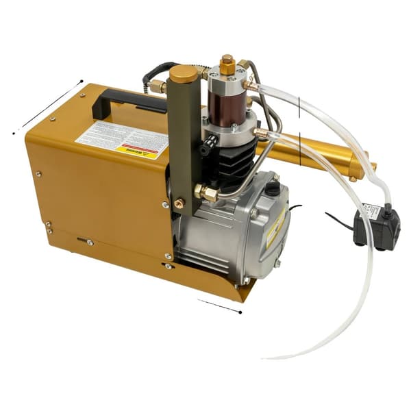 Højtryksluftpumpe, 30MPA oppustningstryk, 1,8KW effekt,Guld, EU, 220V