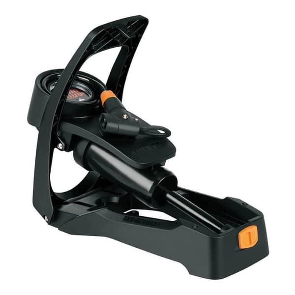 Fotpump - SKS - Airstep Digi - 7 bar/100 psi - Aluminium - Svart/Orange