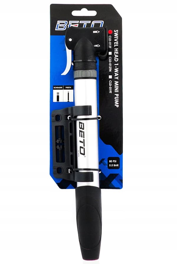 BETO 012T Cykelpumpe FV/FV/AV bevægeligt hoved