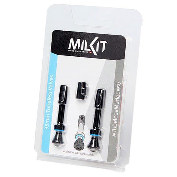 Milkit Aluminium Ventil Tubeless 2 Enheder Sort 55 mm