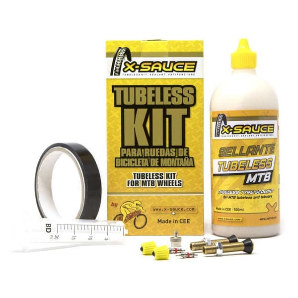 X-sauce Slanglöst Kit Schrader Gul 25 mm