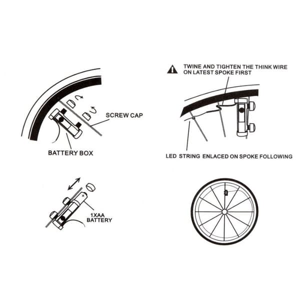 NEON LED-Strip til begge cykelhjul