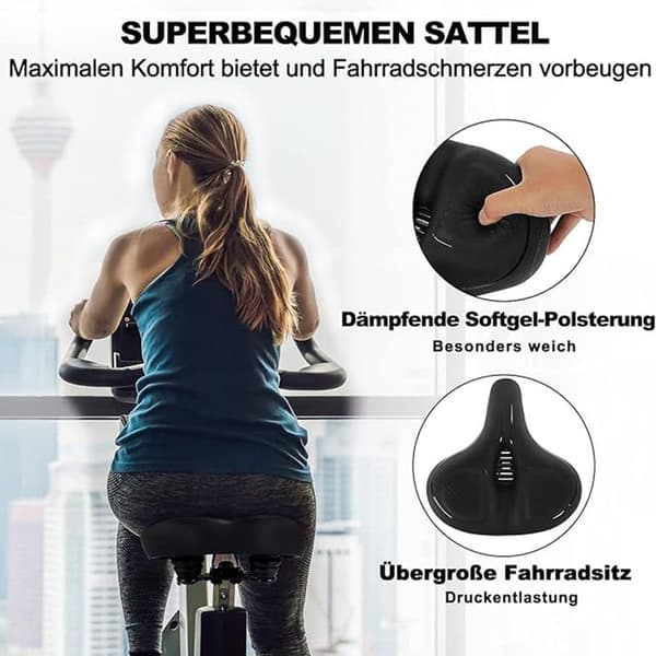 Lollanda Leveä ja mukava polkupyörän satula – unisex, kaksinkertaiset iskunvaimentimet, hengittävä, vedenpitävä ja ergonominen muotoilu