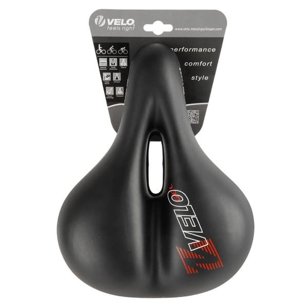 Velo Sadel Plush Gel Elasto Sort 213 mm