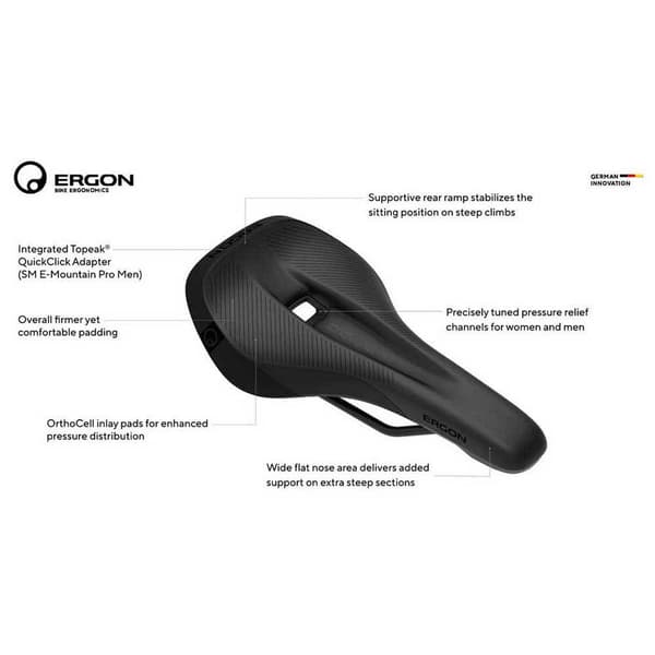 Ergon Naisen Satula Sm E-mountain Pro Musta 157 mm