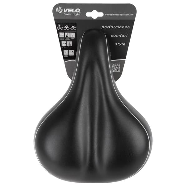 Velo Plush Elasto Sadel Sort 211 mm