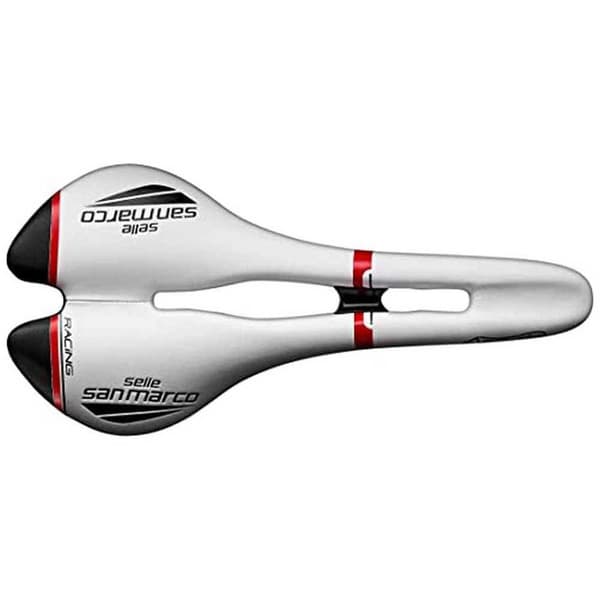 Selle San Marco Sadel Aspide Open Fit Racing Hvid 132 mm