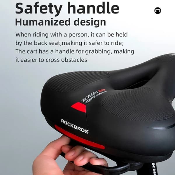 Rockbros Cykelsadel - svart och röd