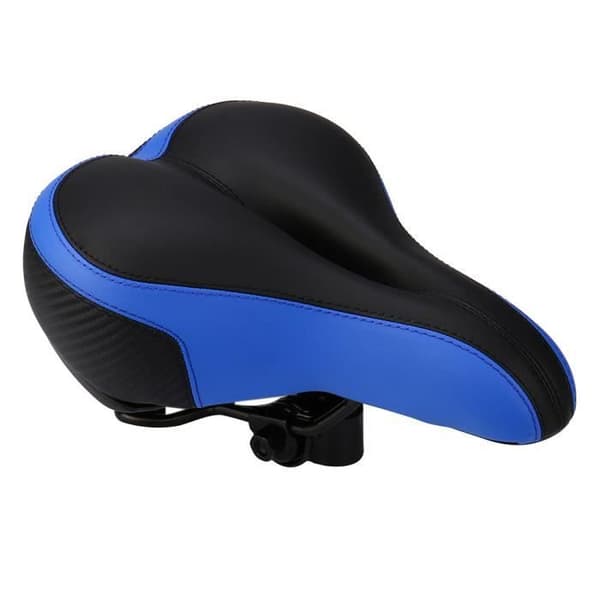 Large Big Bum Bike Cruiser Extra Comfort Sadel Seat - Blå och svart - Cykeltillbehör
