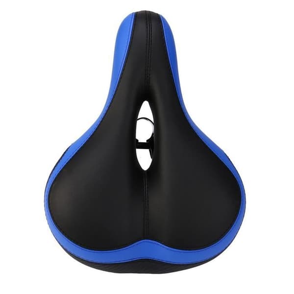 Large Big Bum Bike Cruiser Extra Comfort Sadel Seat - Blå och svart - Cykeltillbehör