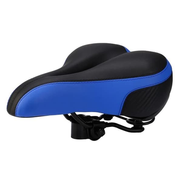 Large Big Bum Bike Cruiser Extra Comfort Sadel Seat - Blå och svart - Cykeltillbehör