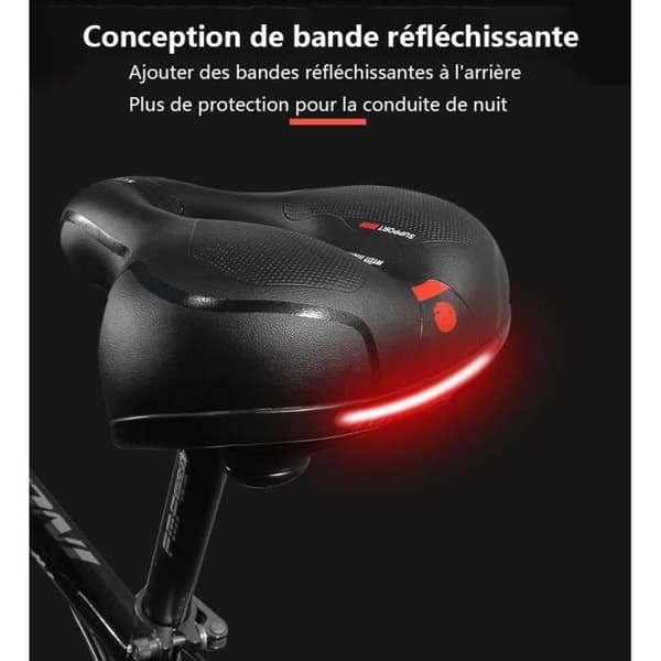 1 st Cykelsadel, Supermjuk kudde för elcykel, svart
