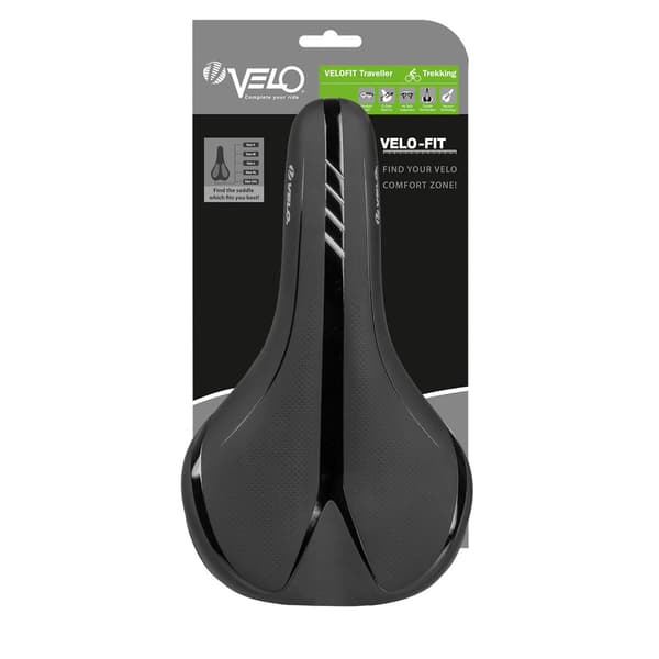 Velo Traveller Cykelsadel Sort 172 mm