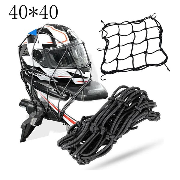 INF Motorsykkelhjelmnett - 40x40cm - Nylon Elastisk lastenett 0