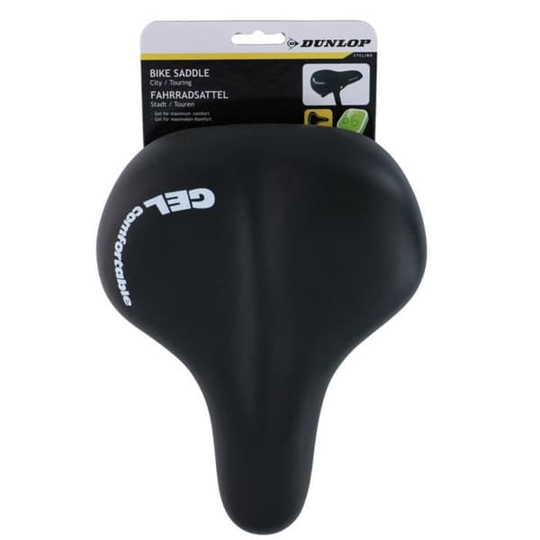 Cykelsadel - Dunlop - Svart - Gel - Monteras själv - Unisex