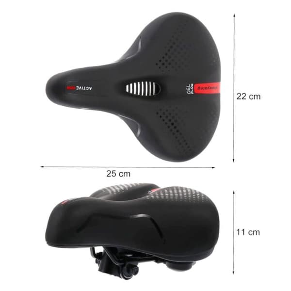Ergonomisk cykelsadel med gelophæng, GEL