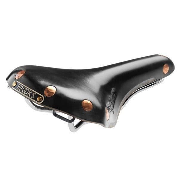 BROOKS Swift Chrome Special cykelsadel - Svart - Kopparnitar - Krom ram