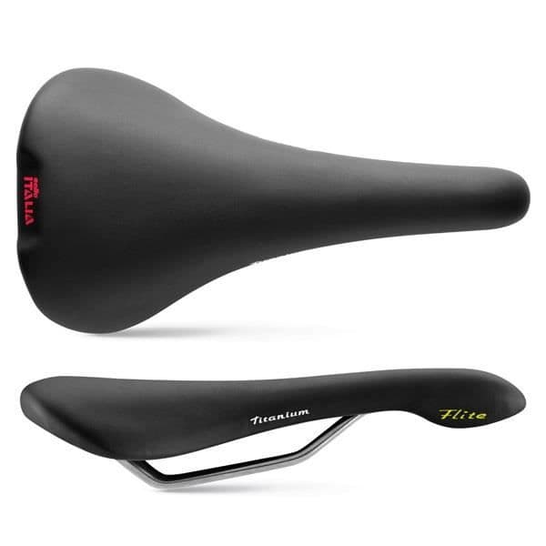Cykelsadel - SELLE ITALIA - Flite 1990 Svart - Titan skena Ø 7 mm - Road/Offroad - 146 x 280 mm