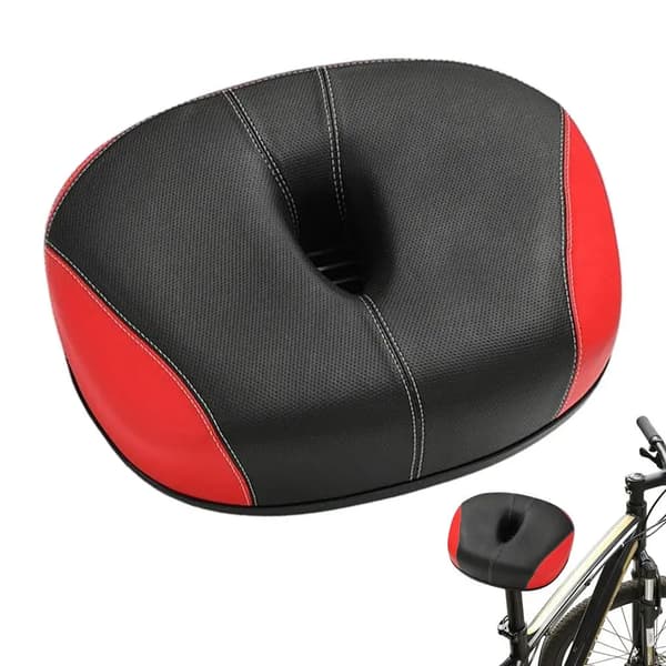 Cykelsitsdyna, Andningsbart PU-läder, Bekväm Design,Röd