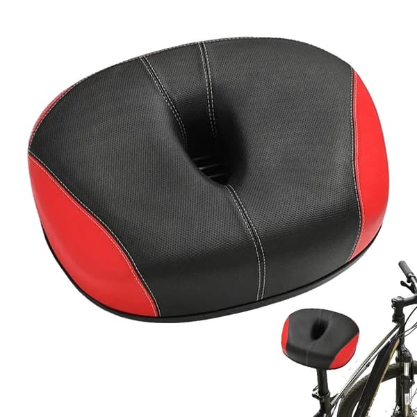 Cykelsitsdyna, Andningsbart PU-läder, Bekväm Design,Röd