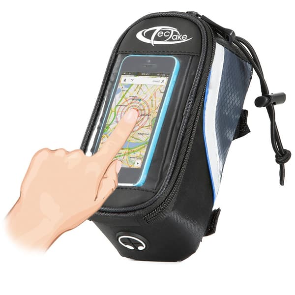 Cykelväska för smartphones - 18 x 8,5 x 8,5 cm, svart/grå/blå