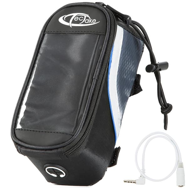 Cykelväska för smartphones - 18 x 8,5 x 8,5 cm, svart/grå/blå