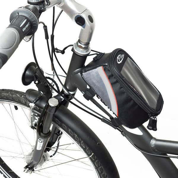 Cykelväska för smartphones - 18 x 8,5 x 8,5 cm, svart/grå/röd