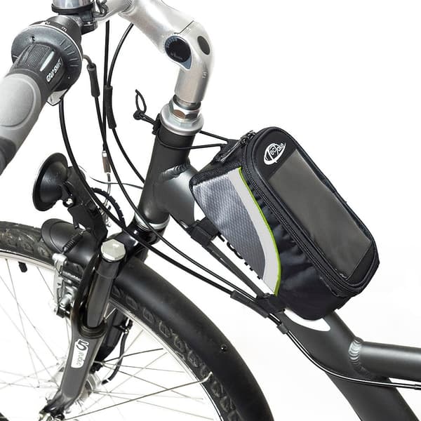 Cykelväska för smartphones - 20,5 x 10 x 10,5 cm, svart/grå/grön