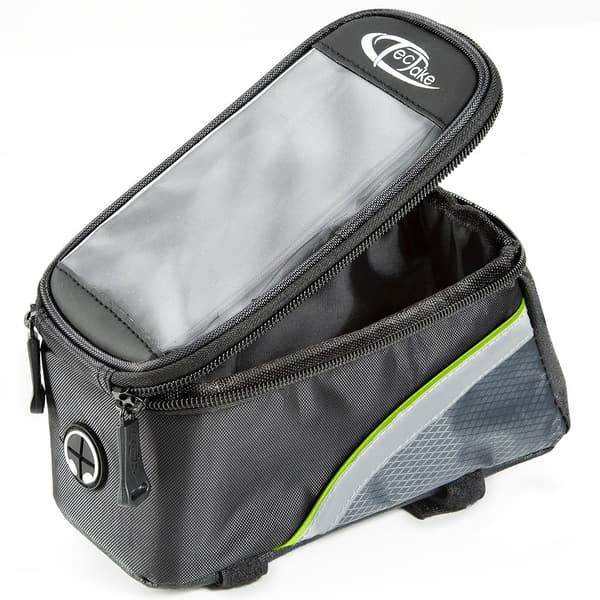 Cykelväska för smartphones - 20,5 x 10 x 10,5 cm, svart/grå/grön