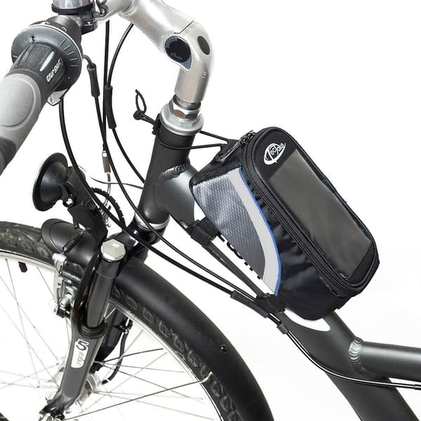 Cykelväska för smartphones - 20,5 x 10 x 10,5 cm, svart/grå/blå
