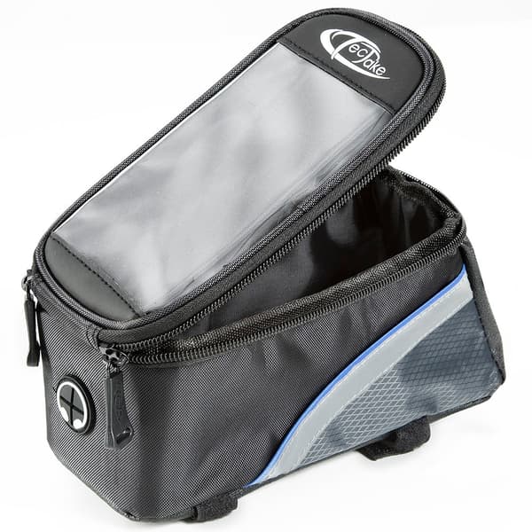 Cykelväska för smartphones - 20,5 x 10 x 10,5 cm, svart/grå/blå