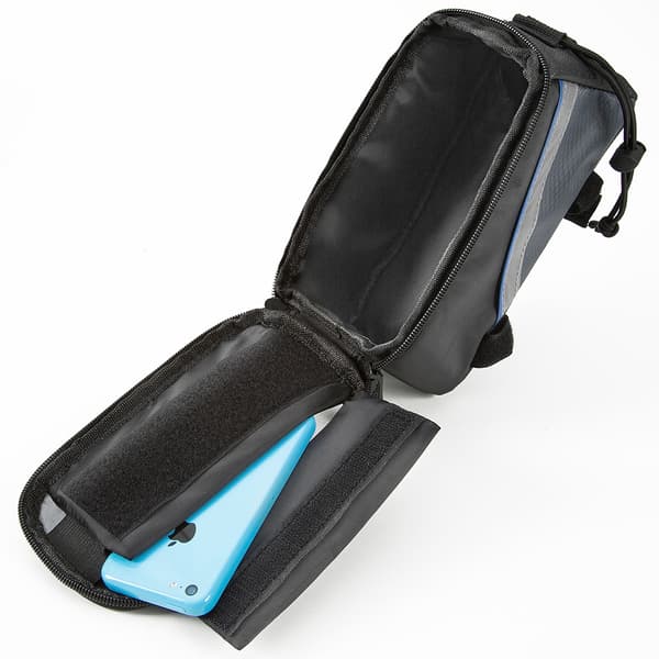 Cykelväska för smartphones - 20,5 x 10 x 10,5 cm, svart/grå/blå