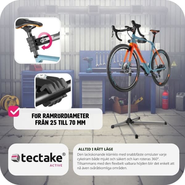 Reparationsställning för cykel med verktygsförvaring - svart