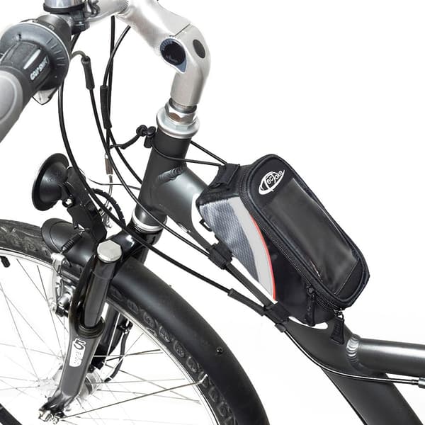Cykeltaske til smartphone - 20 x 9,5 x 10 cm,sort/grå/rød