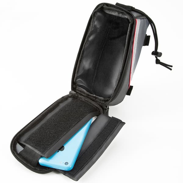 Cykeltaske til smartphone - 20 x 9,5 x 10 cm,sort/grå/rød