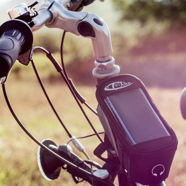 Cykeltaske til smartphone - 20 x 9,5 x 10 cm,sort/grå/rød