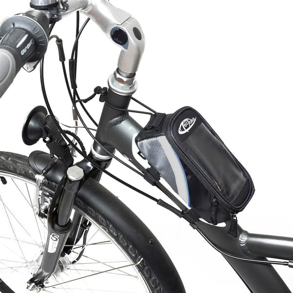 Cykeltaske til smartphone - 20 x 9,5 x 10 cm,sort/grå/blå