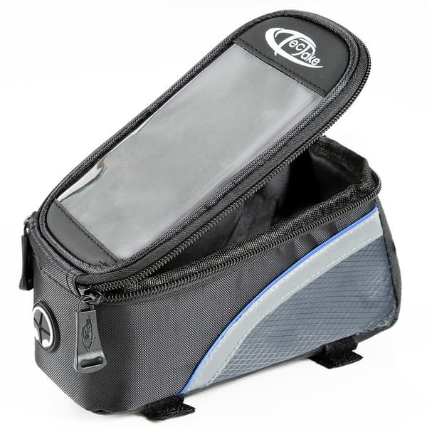 Cykeltaske til smartphone - 20 x 9,5 x 10 cm,sort/grå/blå