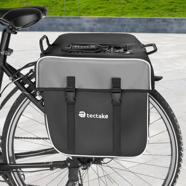 Cykelväska med reflexränder 35 l - svart