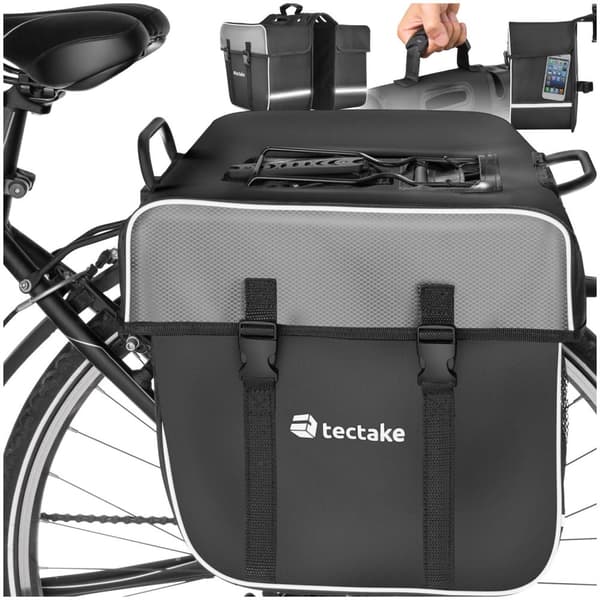 Cykelväska med reflexränder 35 l - svart