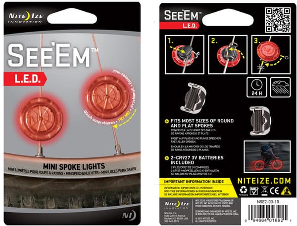 LED-ljus som fästes på ekrar, NITE IZE SEE´EM röd