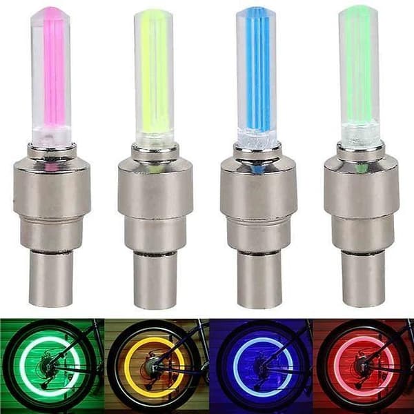 Cykel LED Däckventil 2-Pack (Rosa)